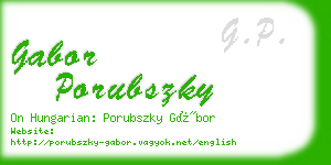 gabor porubszky business card